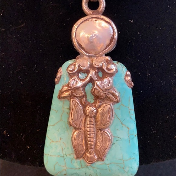 Turquoise and sterling silver necklace - Picture 10 of 11